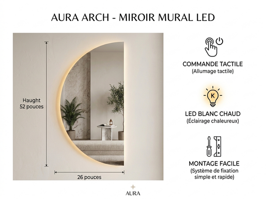 AURA ARCH 5226 — Miroir Architectural Demi-Lune