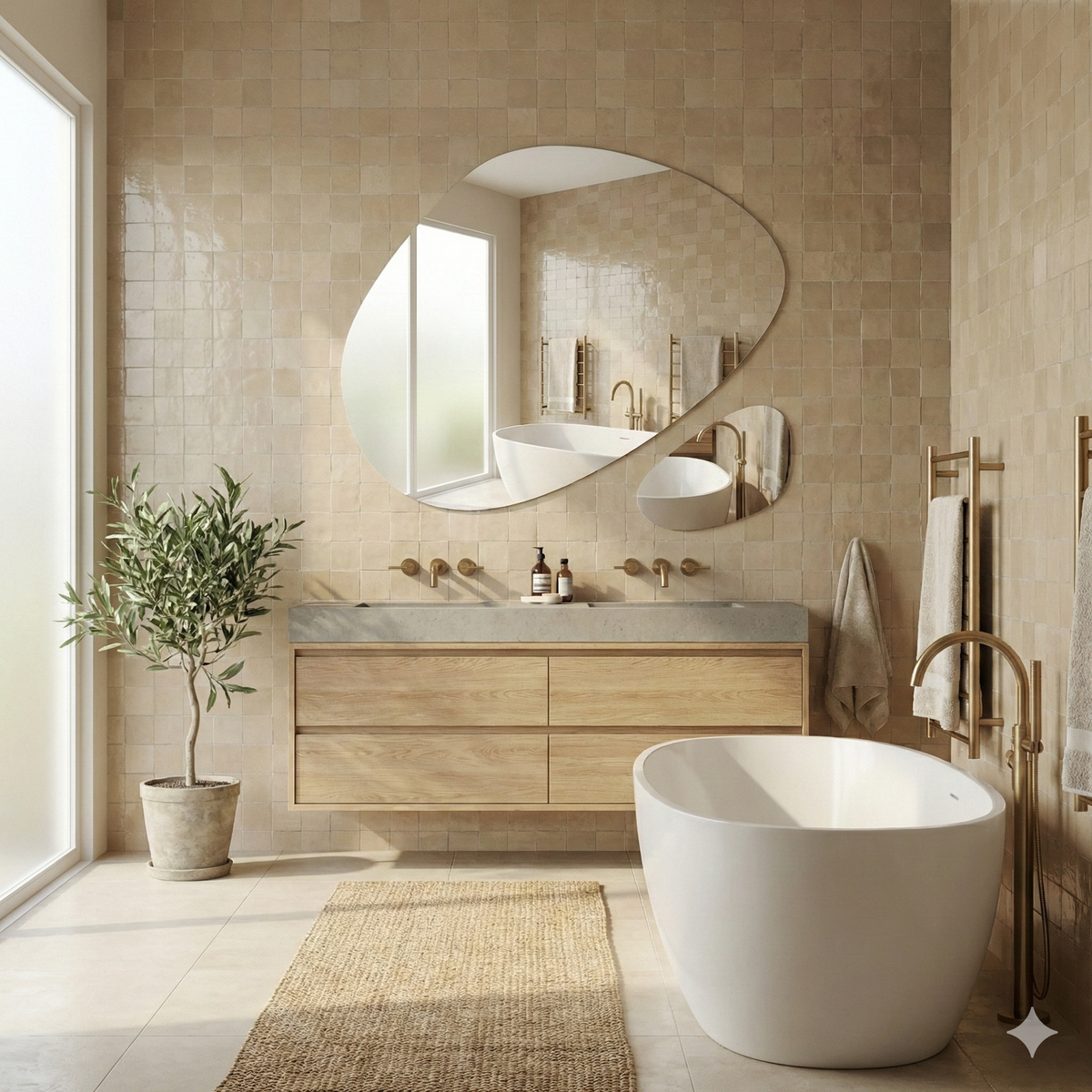 Duo de Miroirs Organiques par Hippone Luminaires