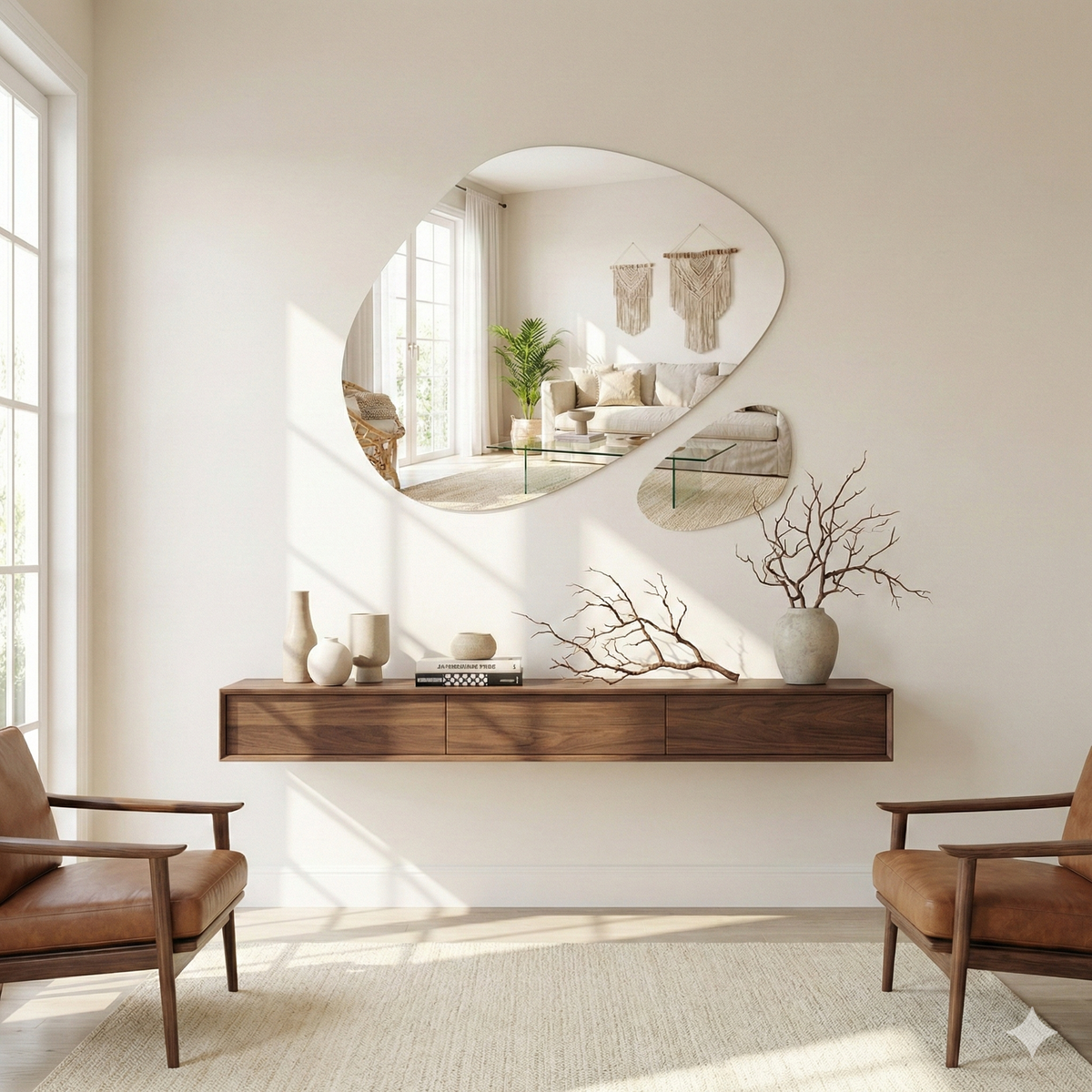 Duo de Miroirs Organiques par Hippone Luminaires