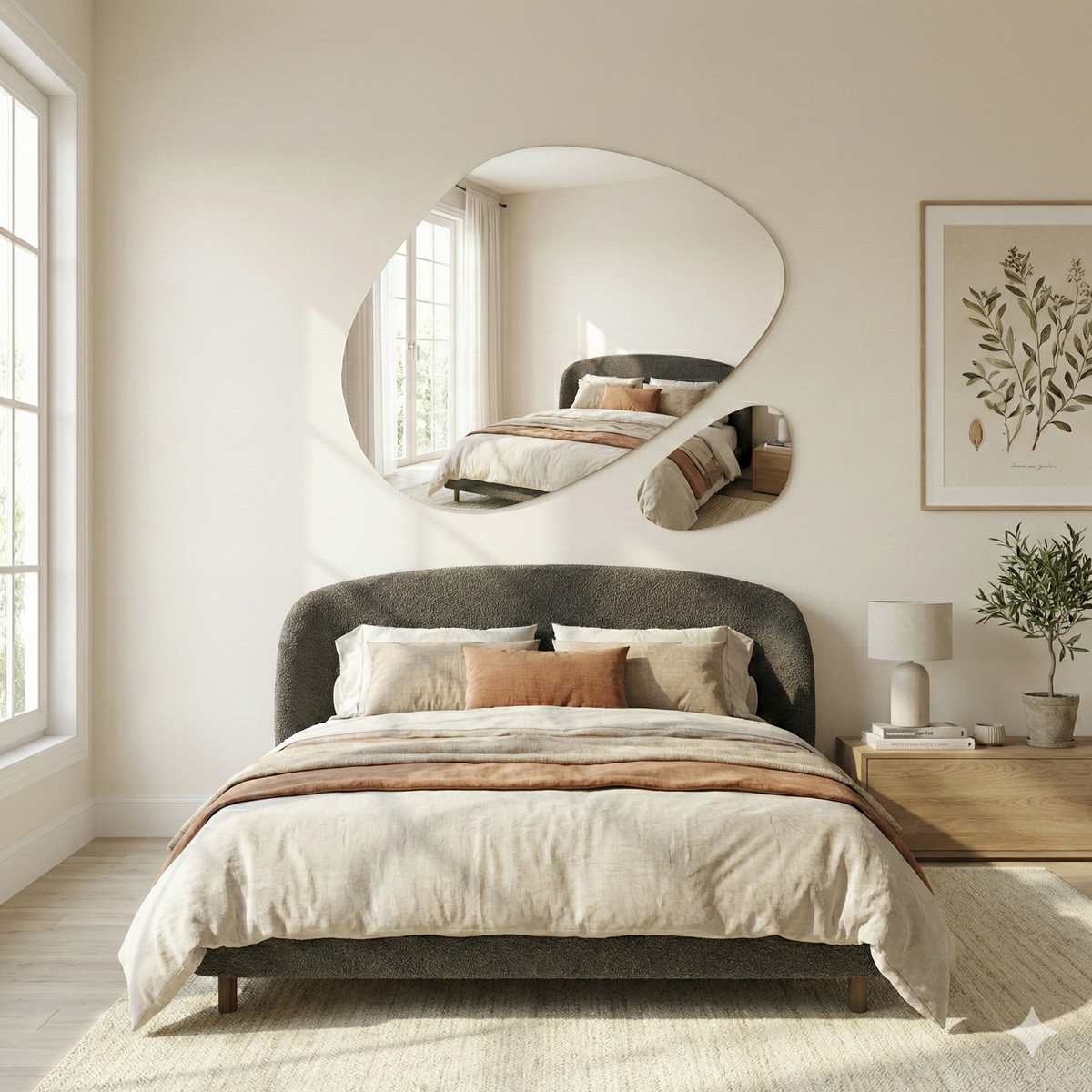 Duo de Miroirs Organiques par Hippone Luminaires