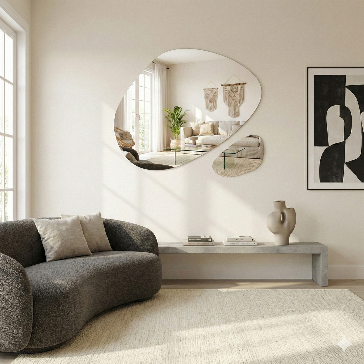 Duo de Miroirs Organiques par Hippone Luminaires